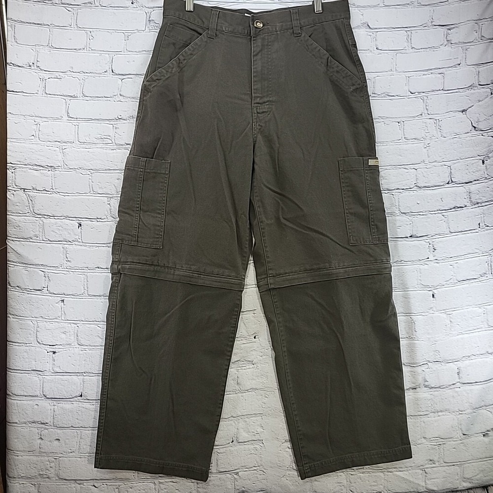 PHYS‎ SCI Cargo Convertible Pants Vtg Y2K Army Green Mens Sz 34X30